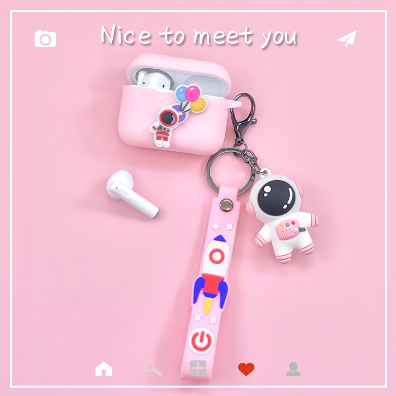 Vỏ Bảo Vệ Hộp Sạc Tai Nghe Jabra Elite 3 / Elite 2 Jabra E3 Bằng Silicon Họa Tiết Hoạt Hình Thỏ / Phi Hành Gia Dễ Thương