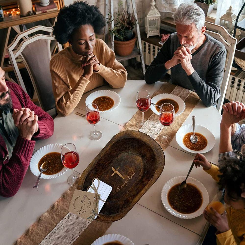 Bát Cầu Nguyện Mini Kết Cấu Nhám Mộc Mạc Dùng Để Trang Trí Nhà Bếp / Lễ Tạ Ơn Kat1