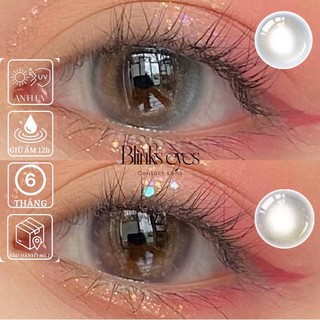 Lens Mắt Xám Nhũ Twinkle Gray BLINKS EYES Kính Áp Tròng 14mm Độ Cận Từ 0 Đến 8 Độ Sử Dụng Trong 6 Tháng YOUNGONE