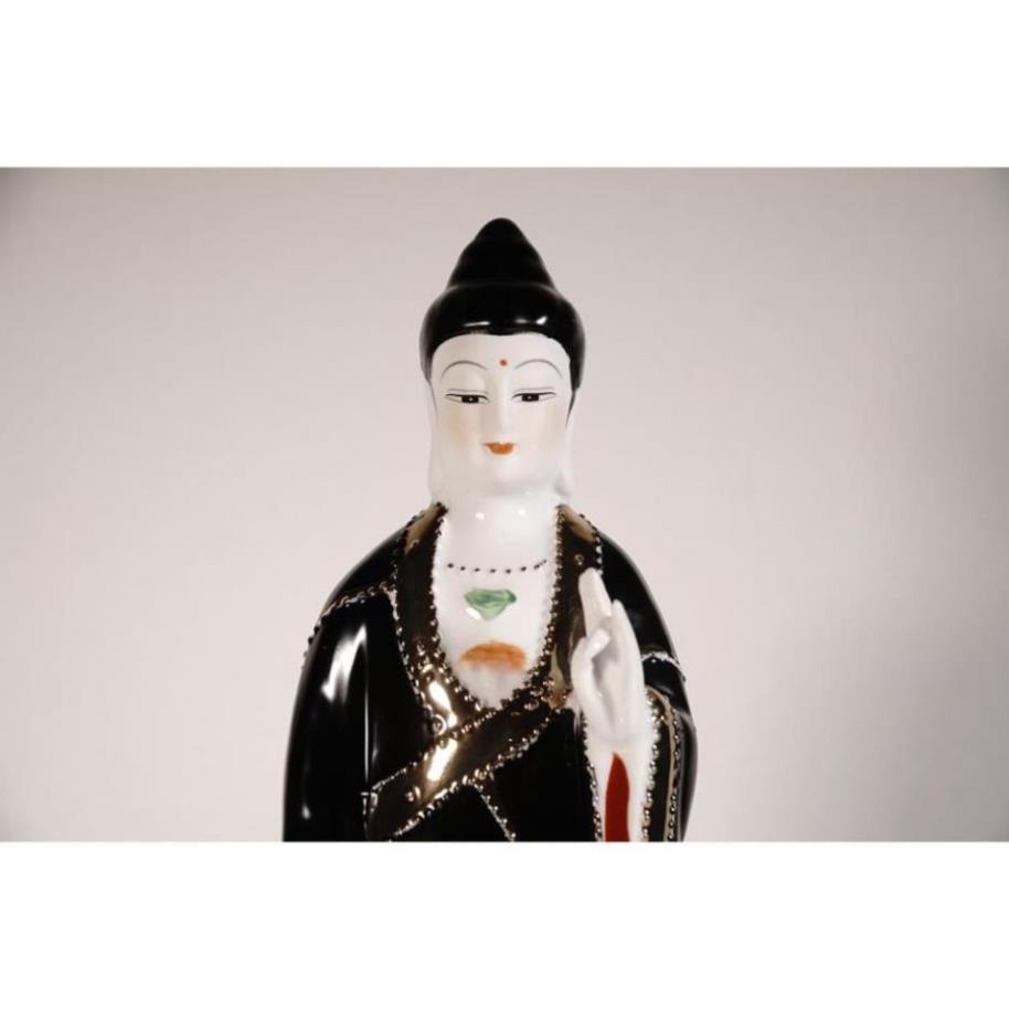 Tôn tượng mẹ diêu trì cao 40 cm - Tượng Địa Mẫu Nương Nương gốm sứ đứng vẽ màu đẹp xuất sắc