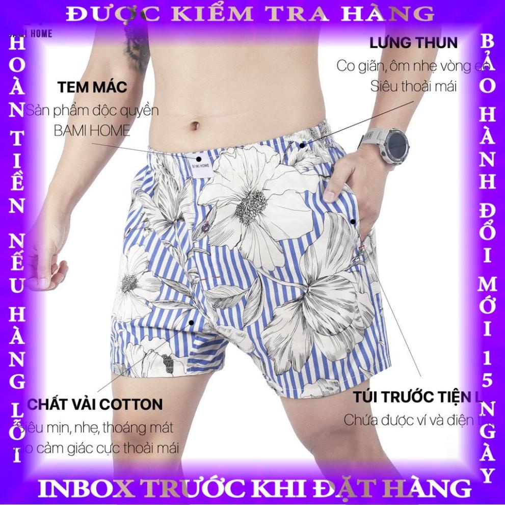 Quần đùi cotton mẫu ngẫu nhiên BAMI HOME mặc ngủ nhà có túi mềm mại thoáng mát QNCT2 vandung