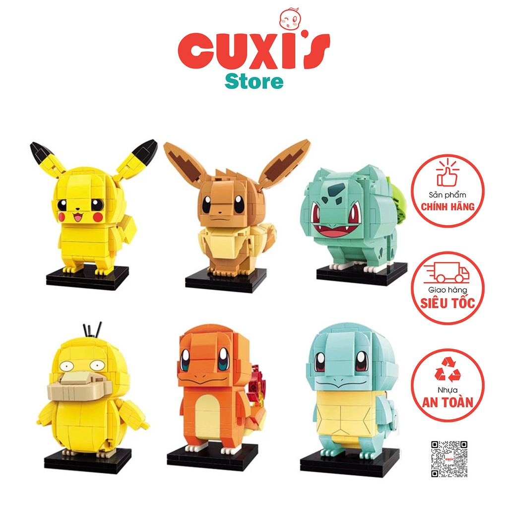 Đồ chơi lắp ráp Pokemon, Keeppley Pokemon QMan 6 Mẫu - Anime Hoạt Hình Quốc Tế