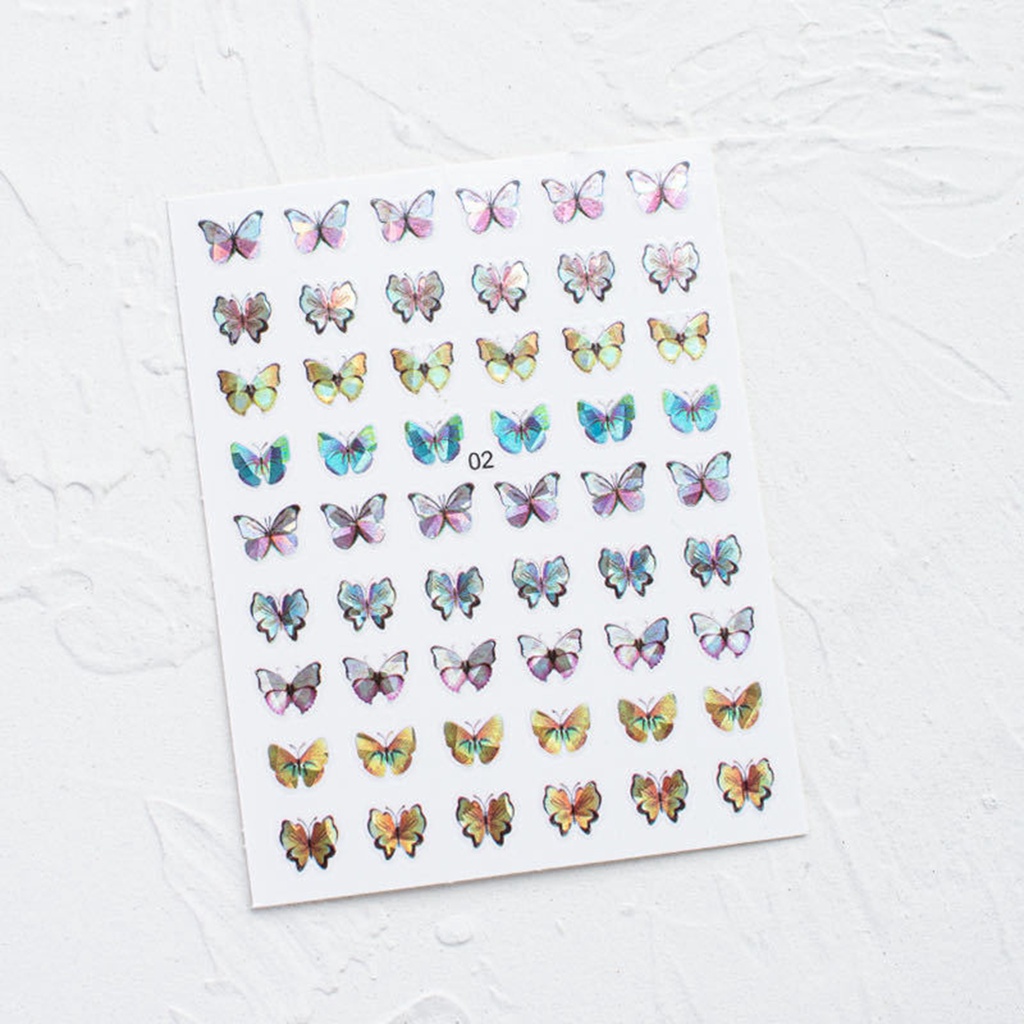 Miếng Dán Trang Trí Móng Tay Chống Nước Hình Bướm Tinh Tế