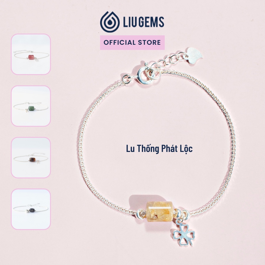 Lắc Tay Bạc Nữ Handmade Lu Thống Liugems, Mix Charm Cỏ 4 Lá, Bi, Ngôi Sao, Thời Trang Unisex Đơn Giản, Thanh Lịch