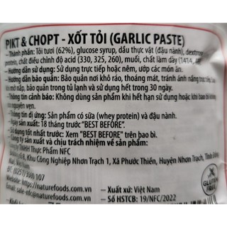 [túi 75g] XỐT TỎI [VN] PIKT CHOPT Simply Garlic Paste