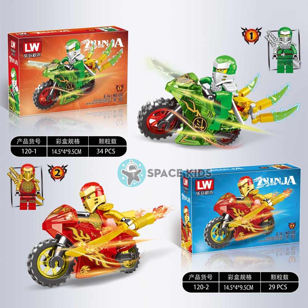 Đồ chơi lắp ráp mô hình Ninja_go Minifigure đua xe máy 25-31 chi tiết cho bé