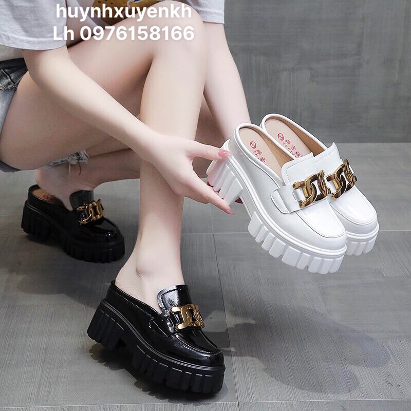 Giày sục đế xuồng, dép sục độn đế nữ nâng chiều cao 9Cm Hàng Chuẩn Cao Cấp năng động trẻ trung, thoải mái, dễ phối đồ