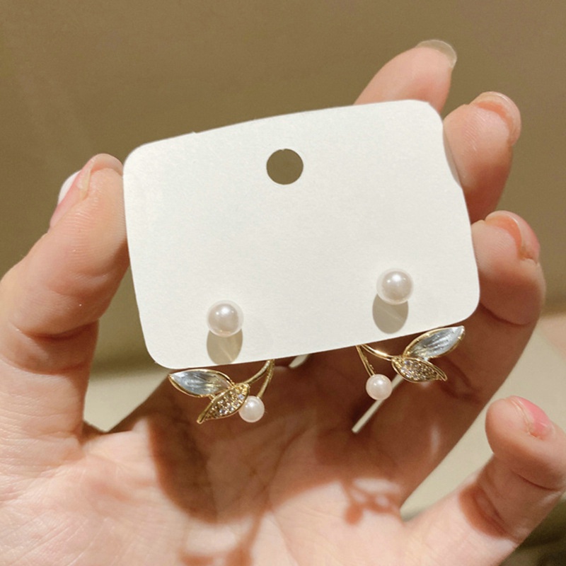 Bông Tai Mạ Bạc 925 Hình Hoa Tulip Đính Ngọc Trai Đơn Giản Thời Trang Cho Nữ