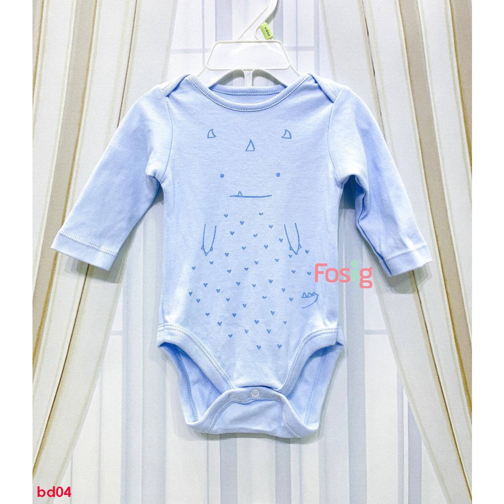 Bodysuit Tay Dài Bé Trai Zra - Xanh Quái Vật