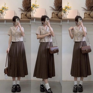 sơ mi kẻ cổ vest