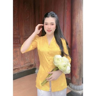 ĐỒ LAM ĐI CHÙA MẪU NỮ BA LAI TIM LỤA GẤM