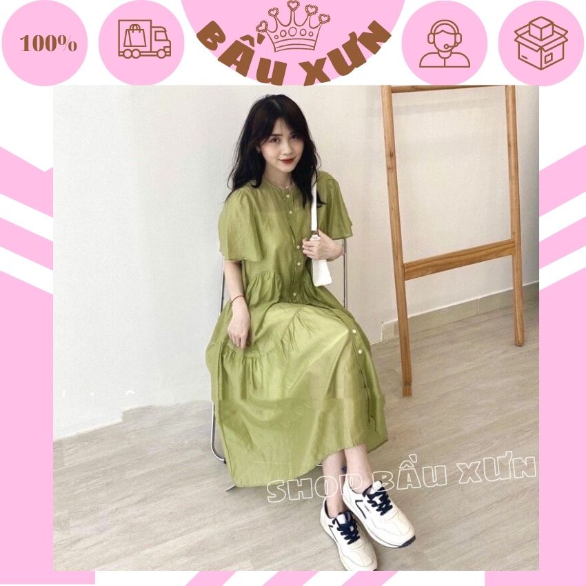 VÁY BẦU TIỂU THƯ MÙA HÈ SANG CHẢNH- ĐẦM BẦU VOAN TƠ NHẸ NHÀNG 2 LỚP MẶC ĐI LÀM ĐI CHƠI THOẢI MÁI