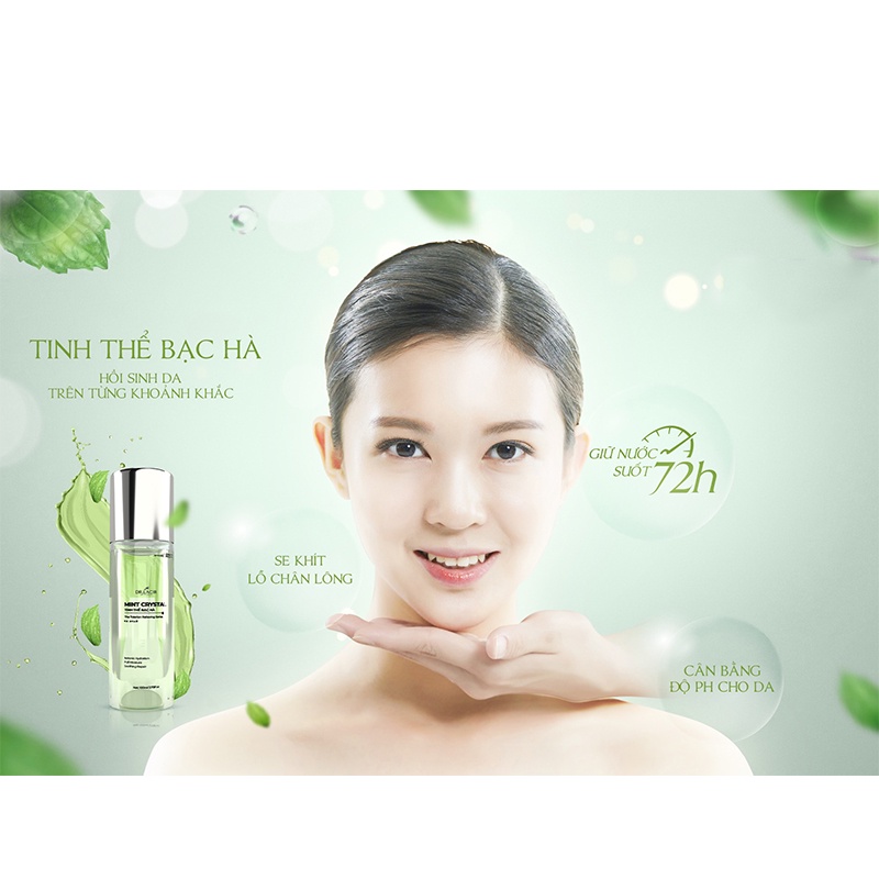 Toner tinh thể bạc hà Mint Crystal DR.LACIR cấp ẩm sâu, giúp da mịn màng, tươi sáng 100ml