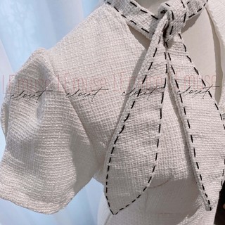 ĐẦM dạ tay ngắn cổ thắt chéo