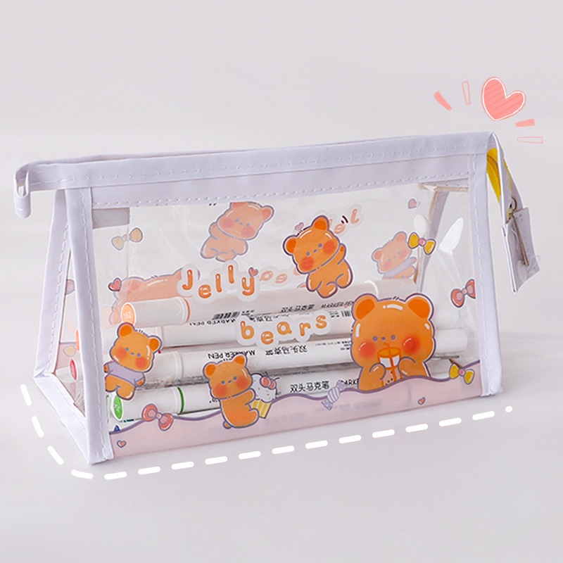 Túi Đựng Bút Trong Suốt Sức Chứa Lớn Dễ Thương Cho Nữ Sinh Trung Học