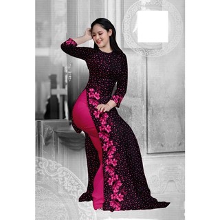 Vải may áo dài hoa tà dọc mẫu độc lạ đẹp xuất sắc
