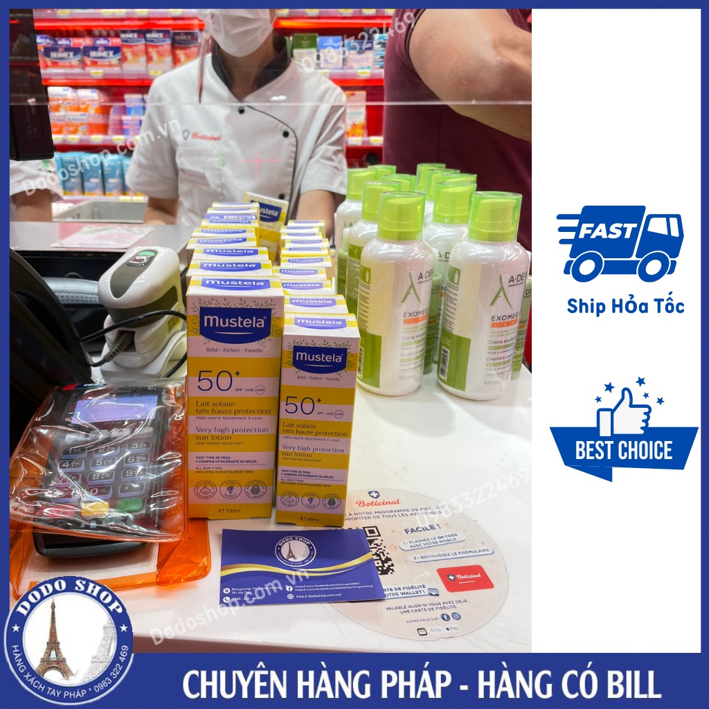 Kem chống nắng trẻ em Mustela 40ml dành cho bé từ sơ sinh, hàng pháp