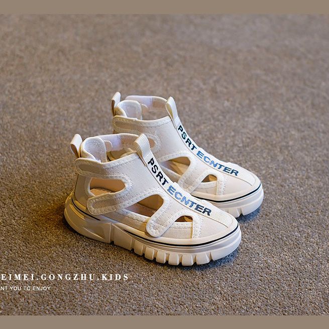 Giày Thể Thao Vải Canvas Phối Lưới Thoáng Khí Phong Cách Mới Mùa Hè Cho Bé