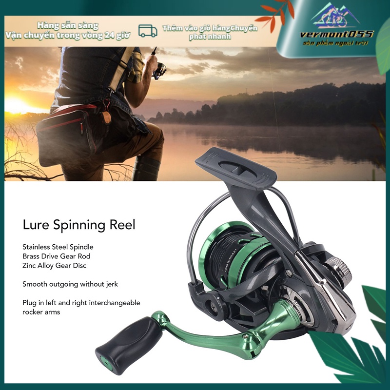 Có thể bán buôn Máy Câu Quay Nước Mặn 13+1 Thép Không Gỉ Chịu Lực Chống Thấm Tỷ Lệ Tốc Độ 5.2:1 Vermont055 Hàng giao ngay