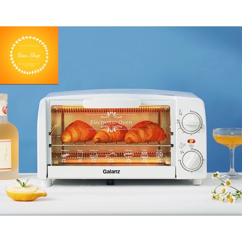 Lò nướng mini hãng GALANZ dung tích 10L thích hợp cho gian bếp nhỏ tiện dụng cho gia đình