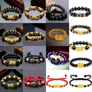 Vòng Tay Hạt Đá Obsidian Màu Đen May Mắn
