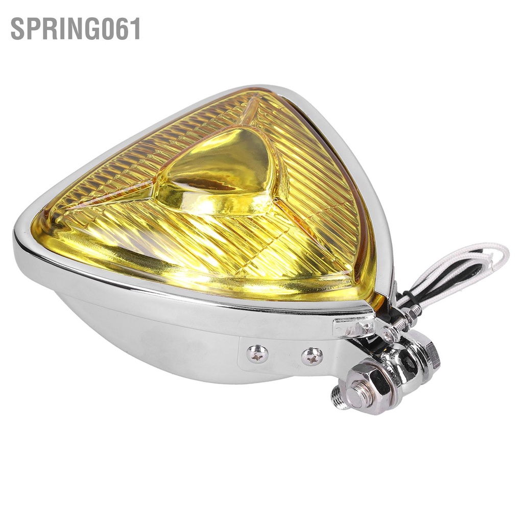 Ống kính màu vàng hình tam giác đèn pha xe máy 12V 55W M10 Cho Xe Mô Tô 【Spring061】