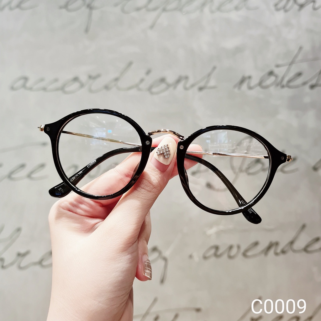 Gọng kính cận nữ LILYEYEWEAR kim loại mắt tròn kiểu dáng thời trang ulzzang hàn quốc C0009