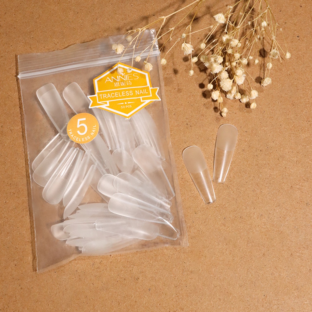 Túi 50 Móng Tay Giả Trong Suốt Siêu Mỏng Hình Chữ T Cho Nữ