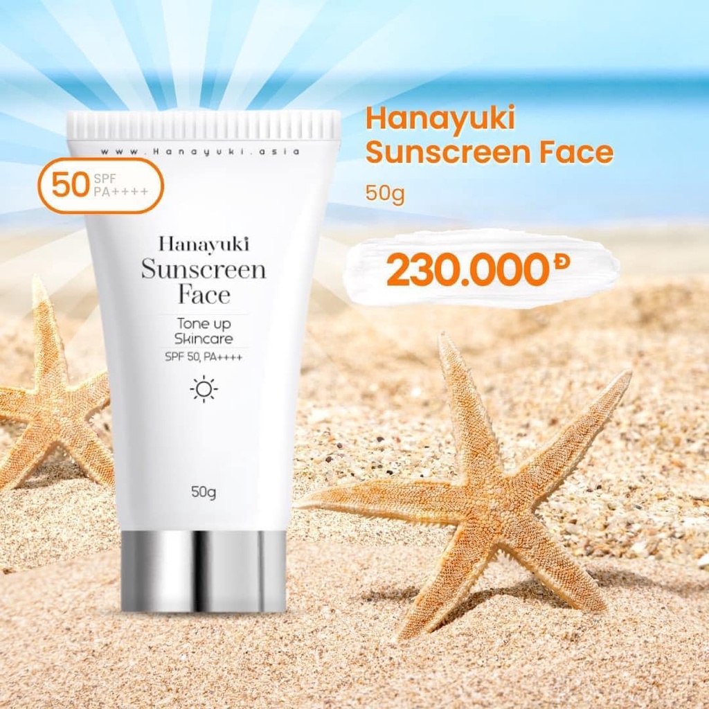 [Chính Hãng Hanayuki-Date 2025] Kem Chống Nắng Nâng Tông Cho Mặt Hanayuki Sunscreen Face 50gr