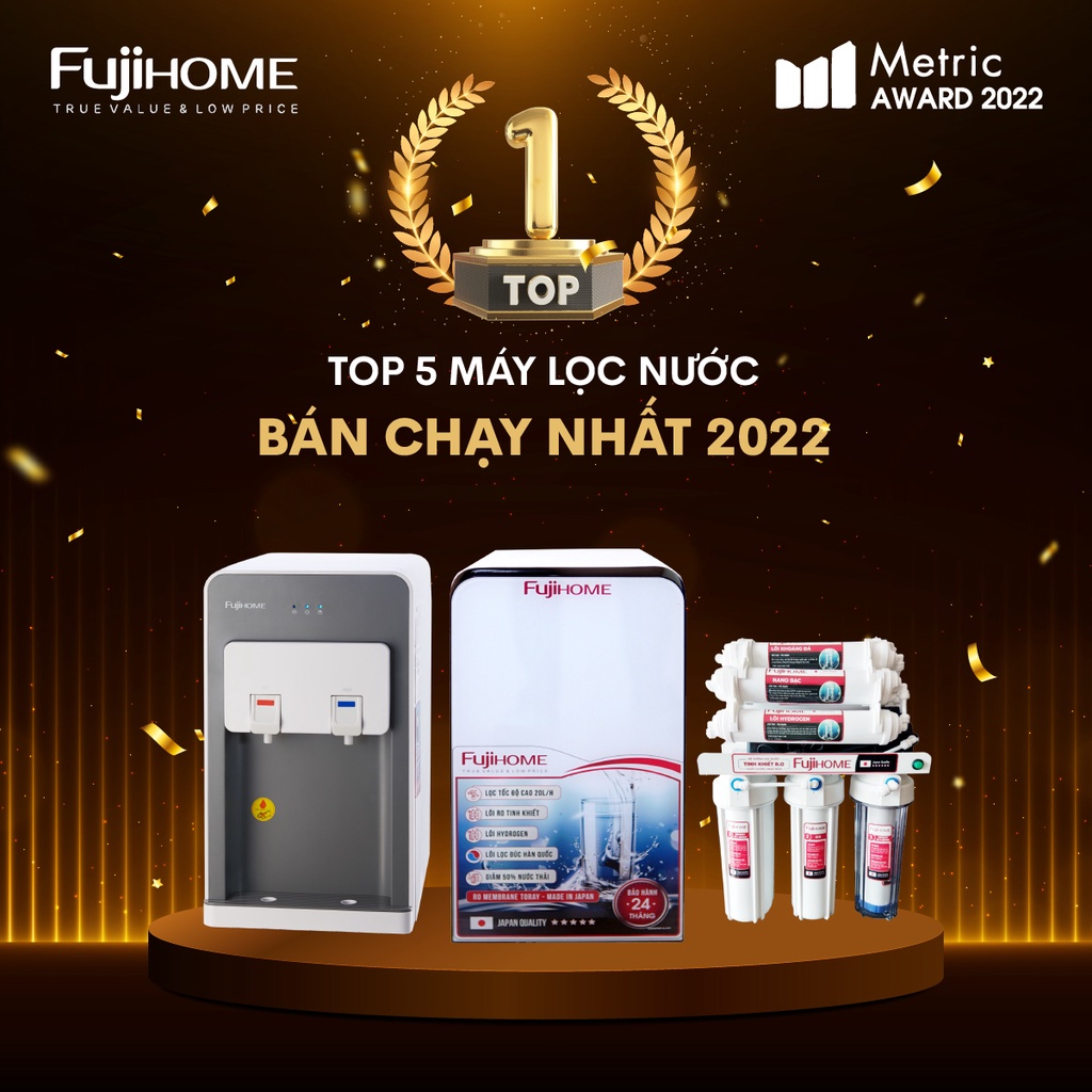 Máy lọc nước nóng lạnh 4 cấp Nhật Bản Nhập Khẩu Fujihome, bộ thiết bị bình lọc nước uống trực tiếp block water purifier