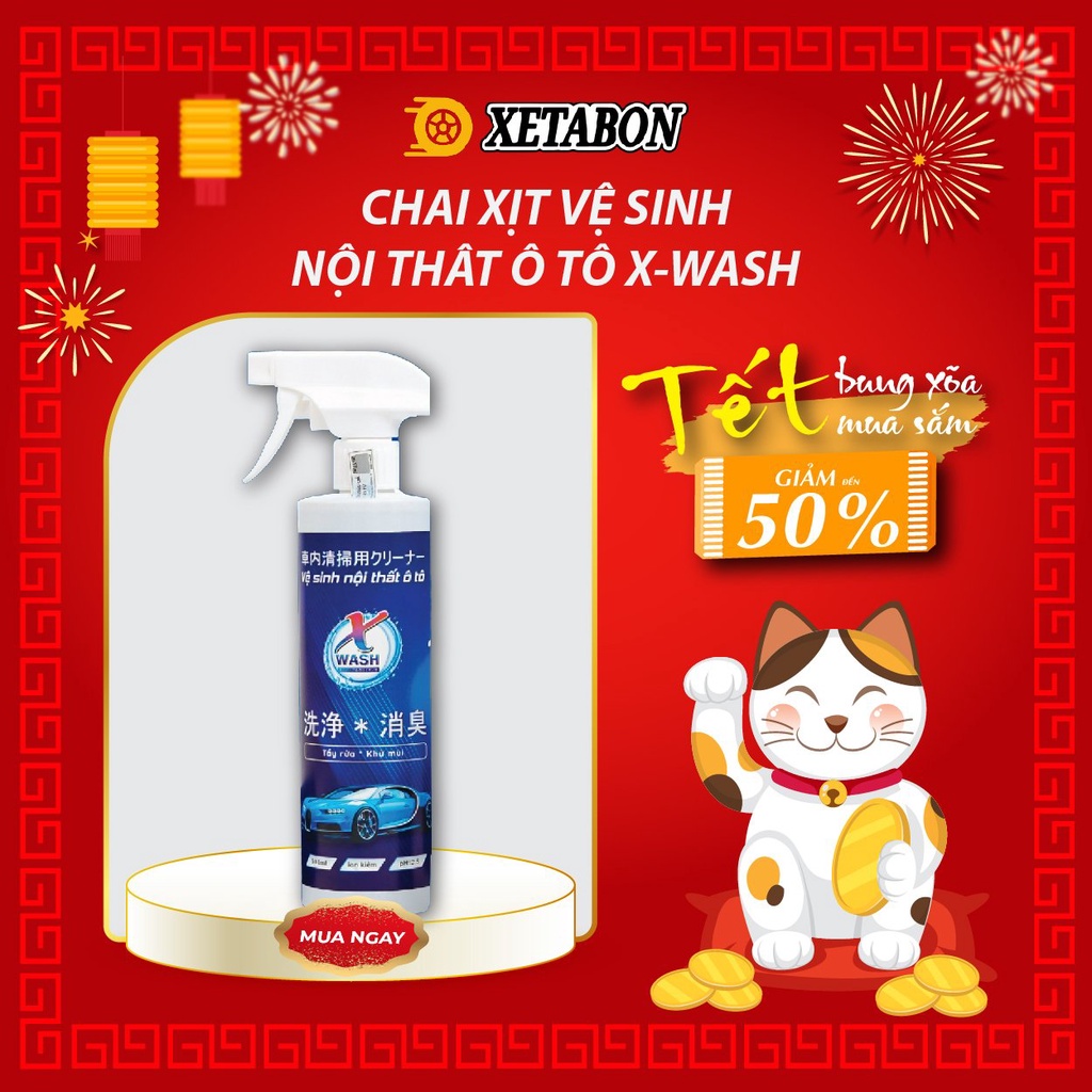 Chai Xịt Vệ Sinh Nội Thất ghế da Ô Tô Xwash, vệ sinh sofa, làm sạch và khử mùi nội thất xe hơi, dung 500ml