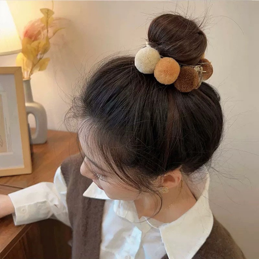 Kẹp Tóc Đuôi Ngựa Bằng Nhựa Nhiều Màu Sắc Phong Cách Hàn Quốc Dành Cho Nữ