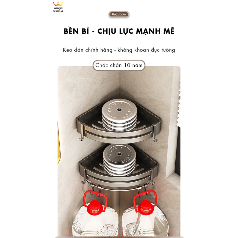 Kệ Phòng Tắm Dán Tường, Kệ Nhà Tắm Treo Tường - YouQin Hợp Kim Nhôm Chống Gỉ, Chống Ẩm, Dán Keo Siêu Chắc | BigBuy360 - bigbuy360.vn