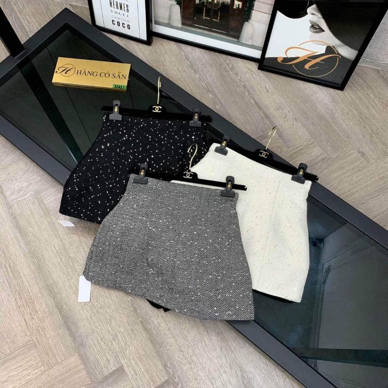 Chân váy ánh nhũ hàng QCL1