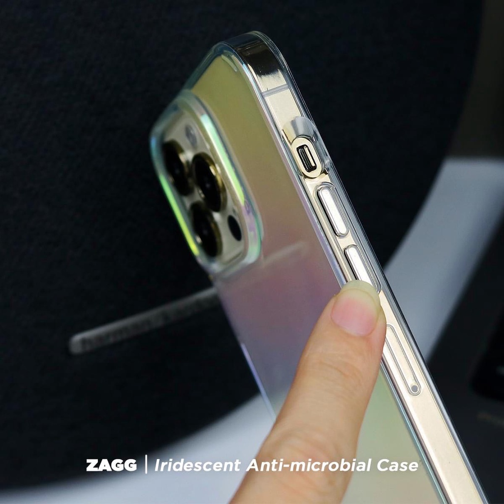 Ốp Chống Sốc Đổi Màu Zagg Irisdescent Anti-microbial Kháng Khuẩn Cho 13 / 13 Pro / 13 Pro Max