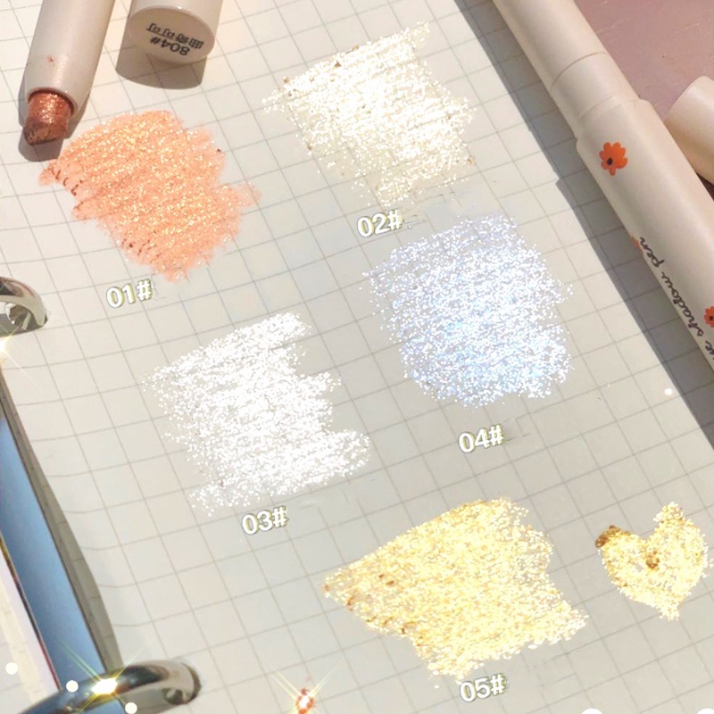 1 Thỏi Phấn Mắt Ánh Nhũ / Bút Kẻ Mắt Lông Tơ Tằm Dạng Xoay Tự Động Lâu Trôi Không Thấm Nước