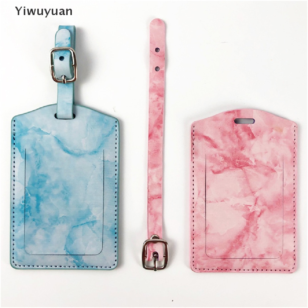 < Yiwuyuan > Thẻ Đeo Hành Lý Da PU Vân Cẩm Thạch Thời Trang Phụ Kiện Du Lịch ID Address Đang Giảm Giá