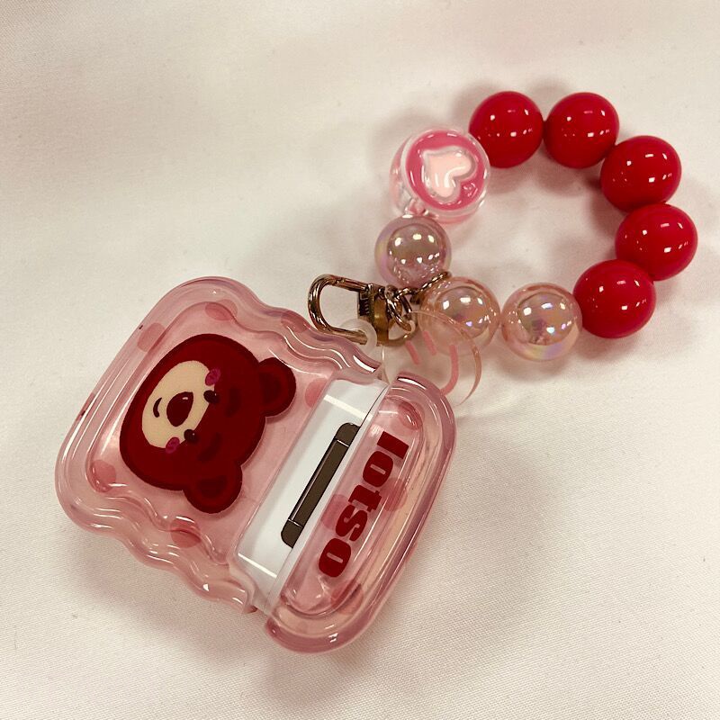 Vỏ Bảo Vệ Hộp Sạc Tai Nghe Bluetooth Không Dây airpods 1 / 2 / 3 / pro2 / 1 / 2 / 3 Hình Gấu / Dâu Tây Dễ Thương Kèm Dây Đeo