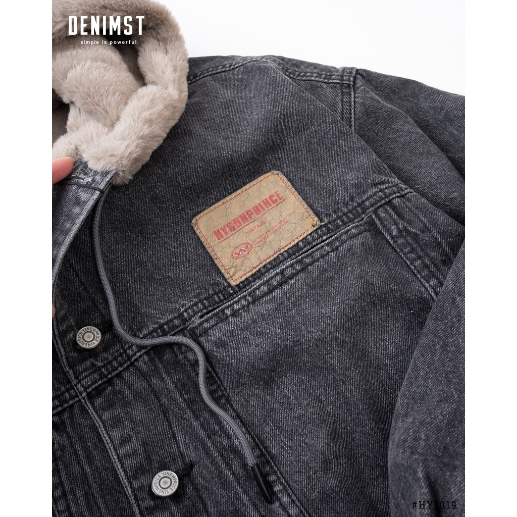 Áo khoác bò lót lông DENIMST 1019, denim jacket phong cách retro, form unisex, mặc đôi nam nữ