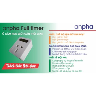 Ổ cắm hẹn giờ toàn thời gian - Anpha Full timer