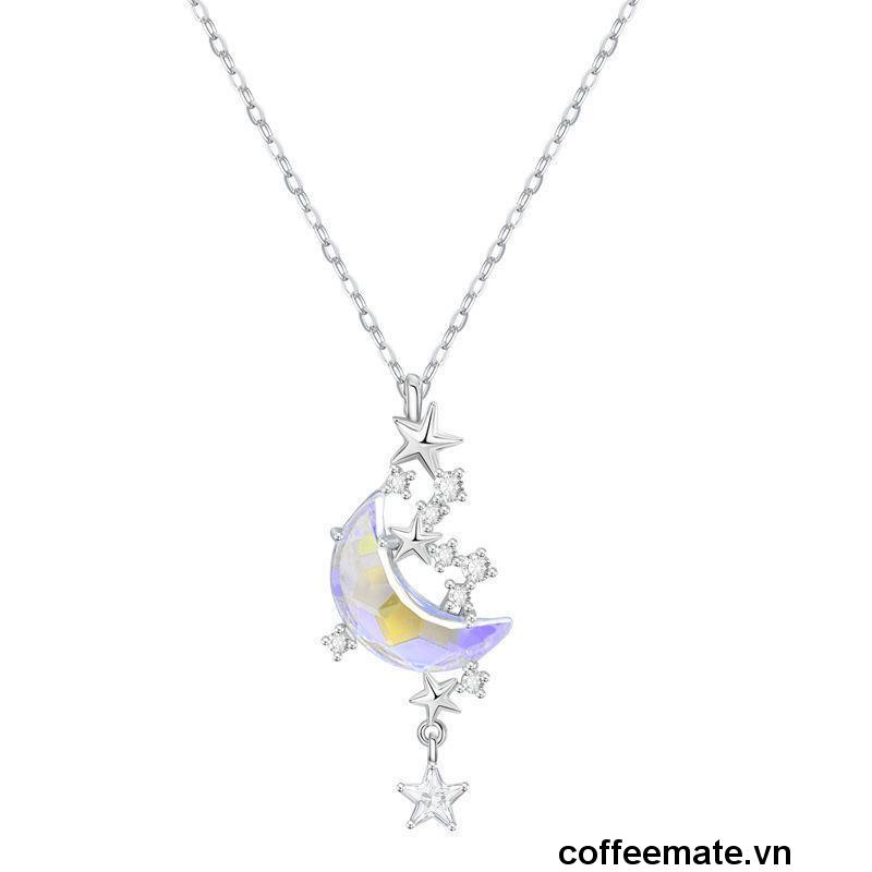 【coffeemate】⚡Vòng cổ Mặt Trăng Sao Đính Đá Thời Trang Cho Nữ