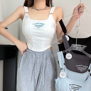Áo croptop sát nách cổ vuông thiết kế xinh xắn cho nữ