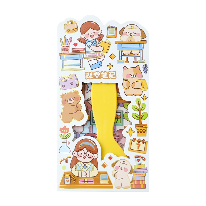 1 Bộ Sticker PET Họa Tiết Hoạt Hình Dễ Thương Để Trang Trí Nhật Ký