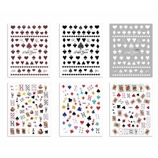 Sticker nail,hình dán móng hình quân bài