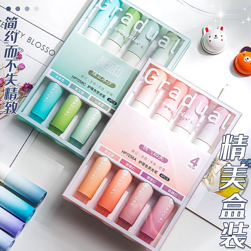 Set bộ 4 bút dạ quang Bút Đánh Dấu Highlight Vẽ Graffiti Cho Học Sinh CY-566 -DC4945