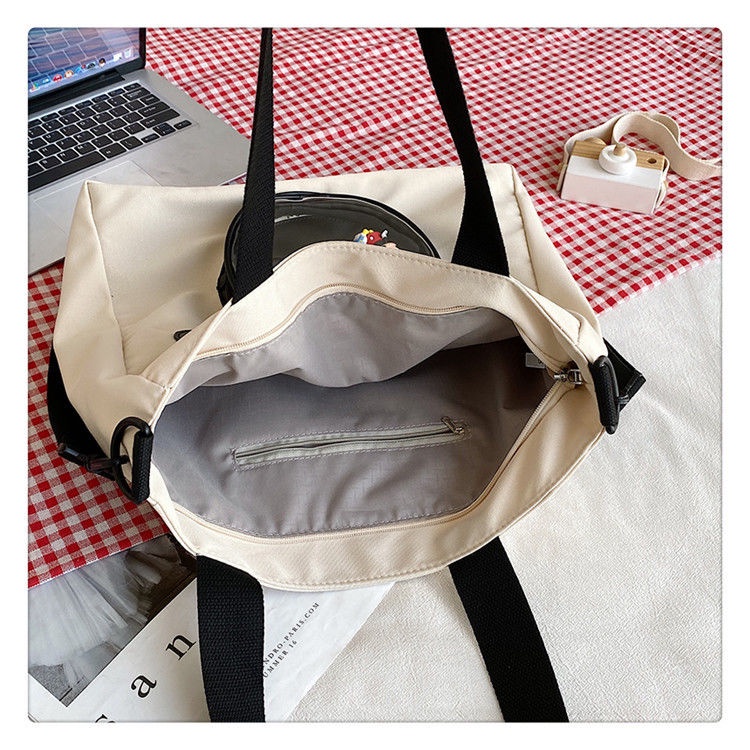 Túi Xách Canvas Nylon Chống Thấm Nước In Họa Tiết Hoạt Hình Dễ Thương