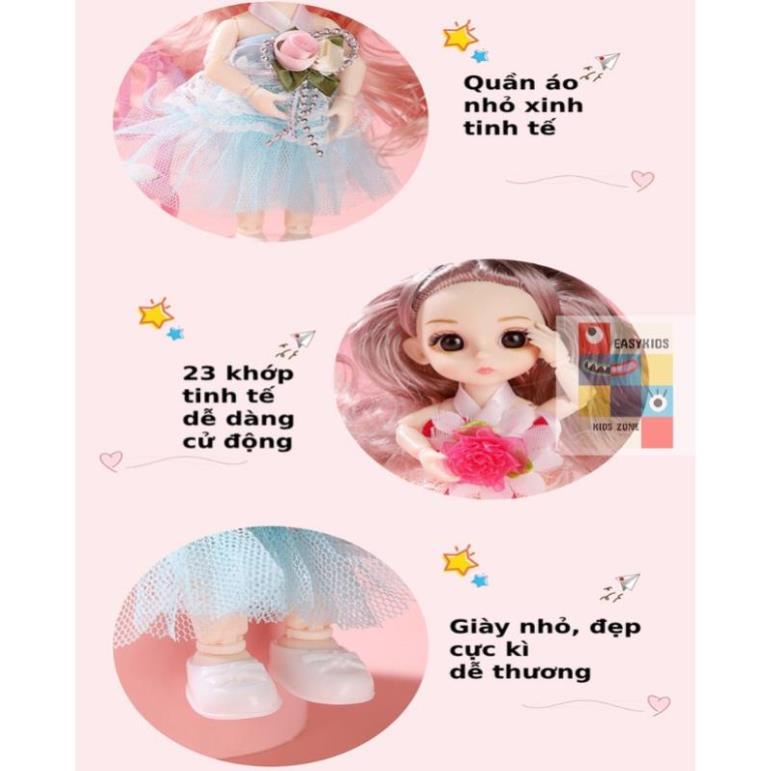 Búp bê, Đồ chơi búp bê 23 khớp xinh xắn cao 17cm dễ dàng cử động, đồ chơi dễ thương cho bé gái