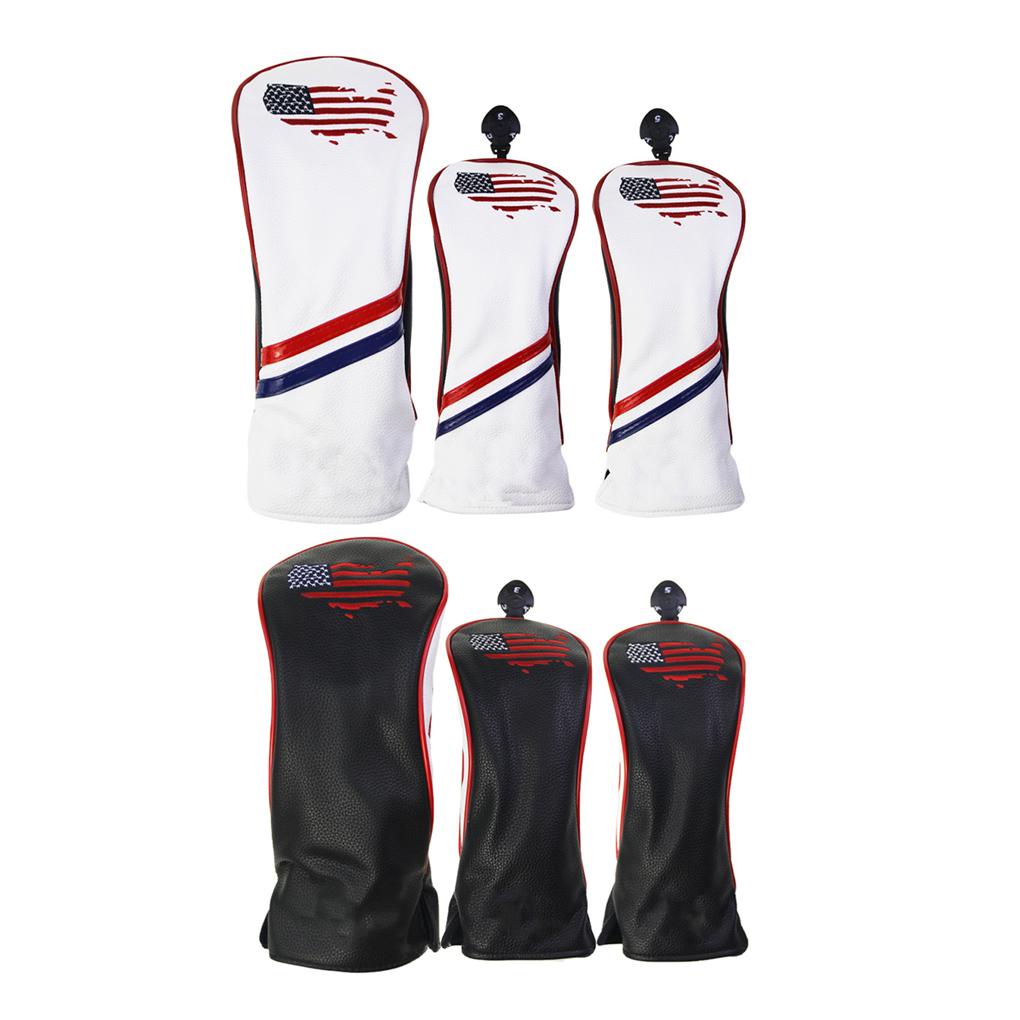 Bộ 3 Vỏ Bọc Đầu Gậy Đánh Golf Bằng Da Chống Nước Có Thể Tái Sử Dụng
