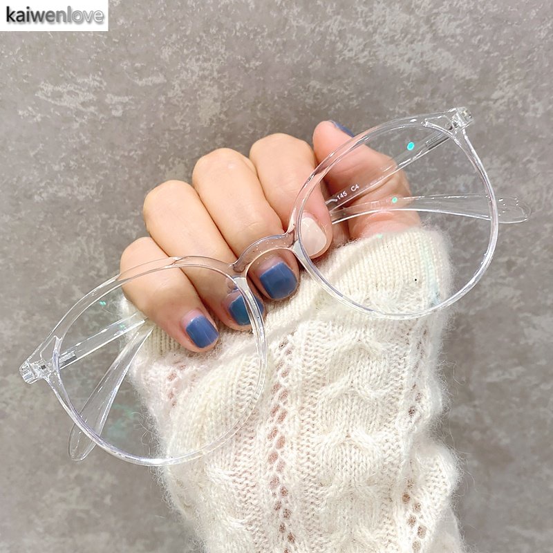 Mắt Kính Gọng Oval Trong Suốt Siêu Nhẹ Chống Bức Xạ Ánh Sáng Xanh TR90 Thời Trang Cho Nữ