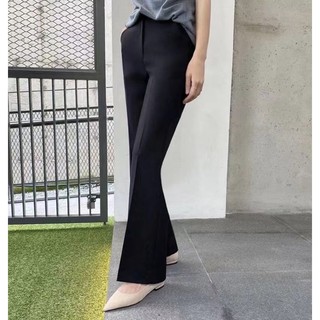 Quần vải ống loe cạp cao